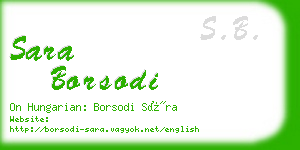 sara borsodi business card